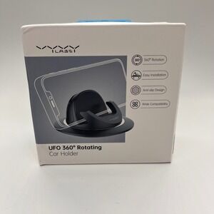 VyvyLabs UFO 360 Rotating Car Holder Mount Universal Fit Black Silicone ABS